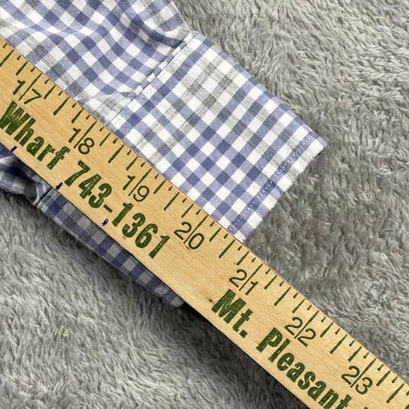 Banana Republic‎ L Men Soft Wash Standard Fit Button Down Purple Plaid Casual - Picture 7 of 12
